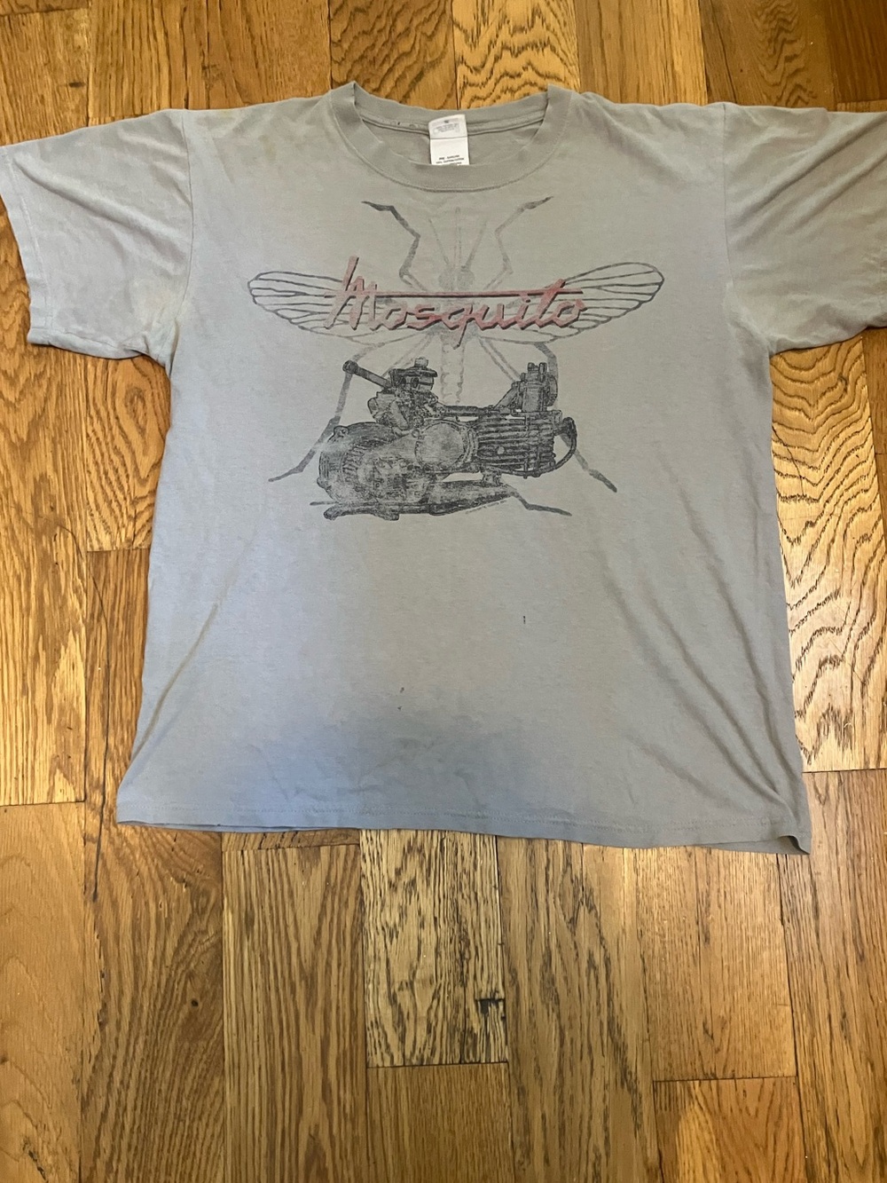 Mosquito T Shirt Motorcycle Engine Men's M Medium Dave Miller Gray Faded Cotton